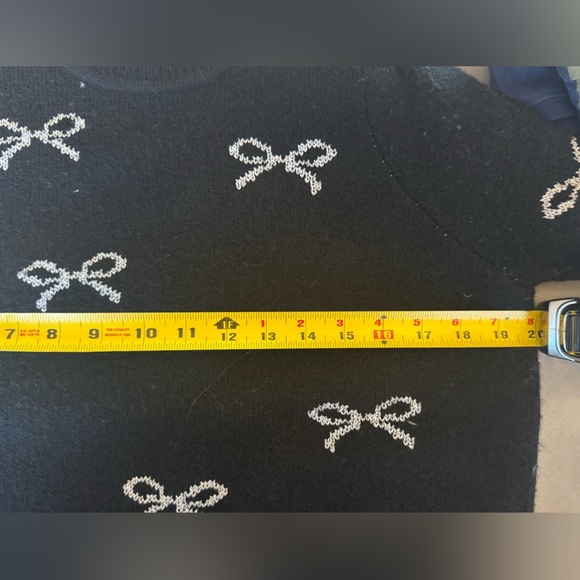 NWT Nanette Lepore Sweater Womens Bows Black Pullover Small - Picture 7 of 8